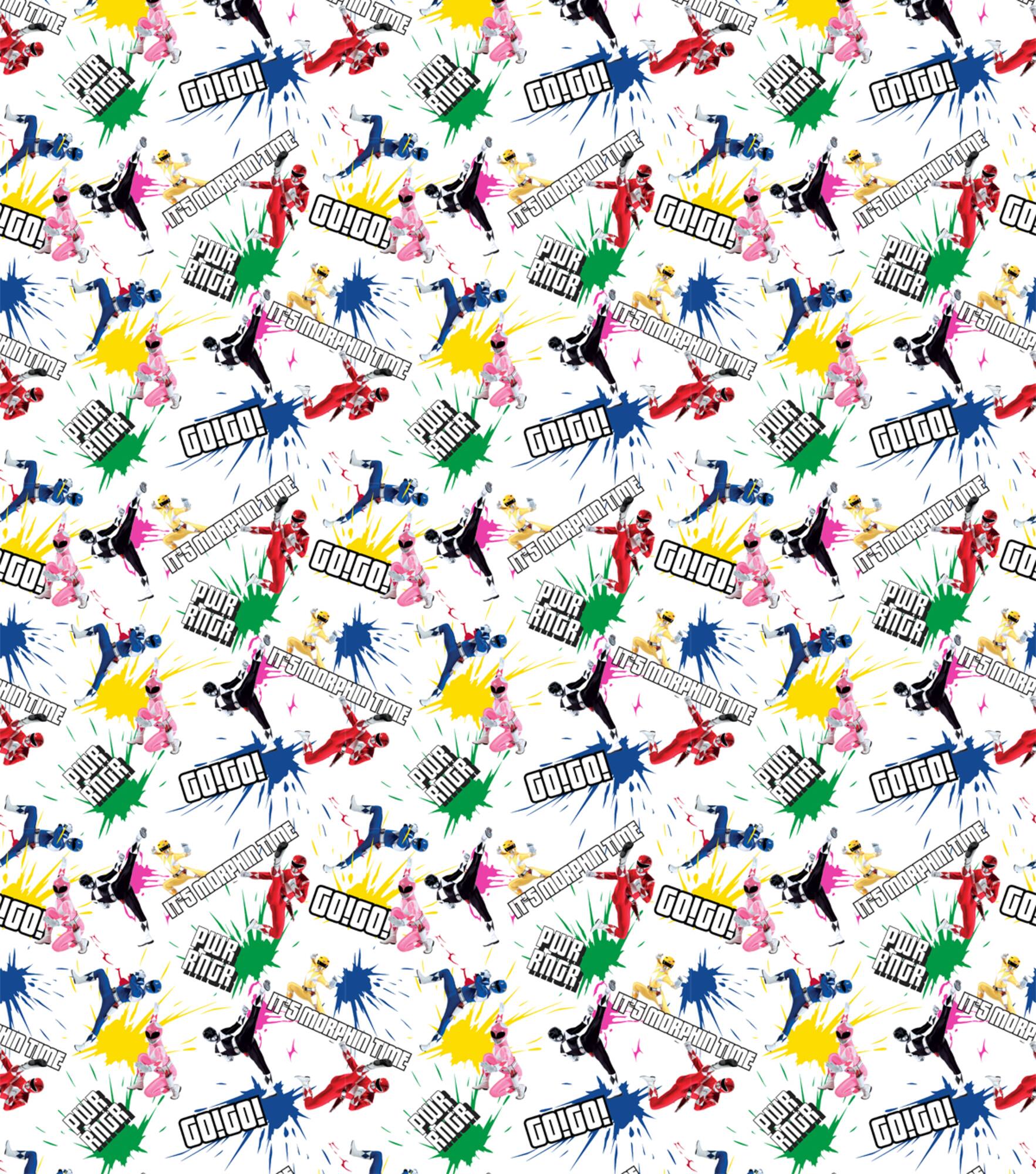 Hasbro Power Rangers Paint Splatter Cotton Fabric